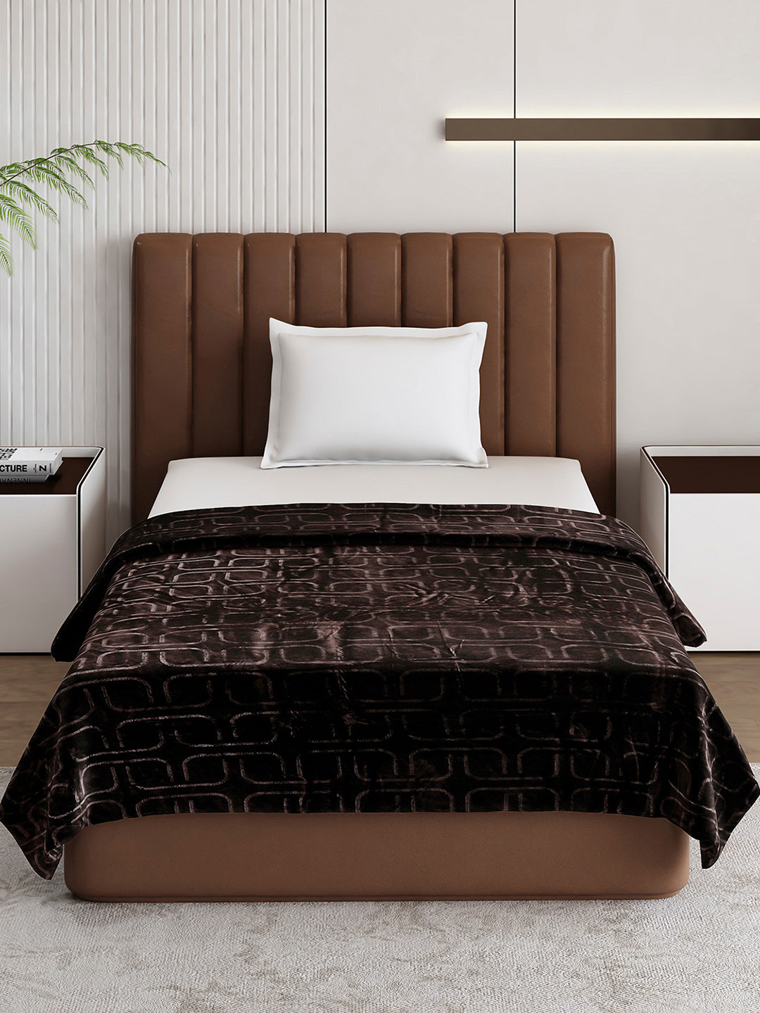Printed Single Bed 210 GSM Blanket for AC Room - (Terra)