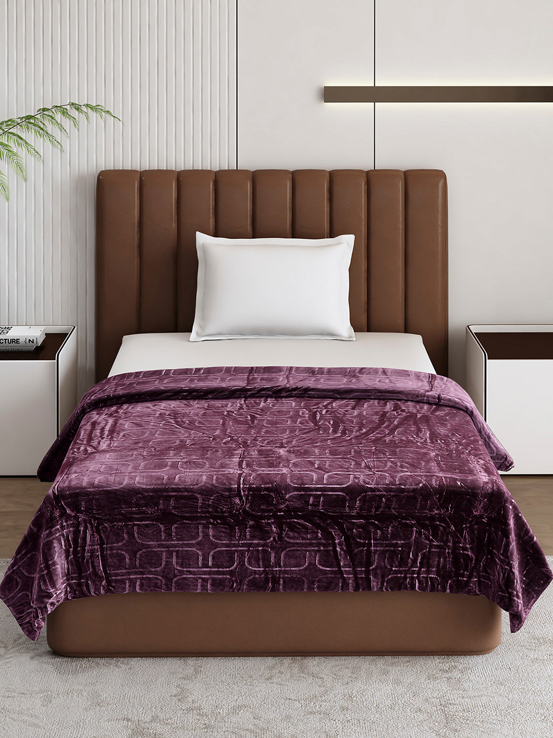 Printed Single Bed 210 GSM Blanket for AC Room - (Terra)