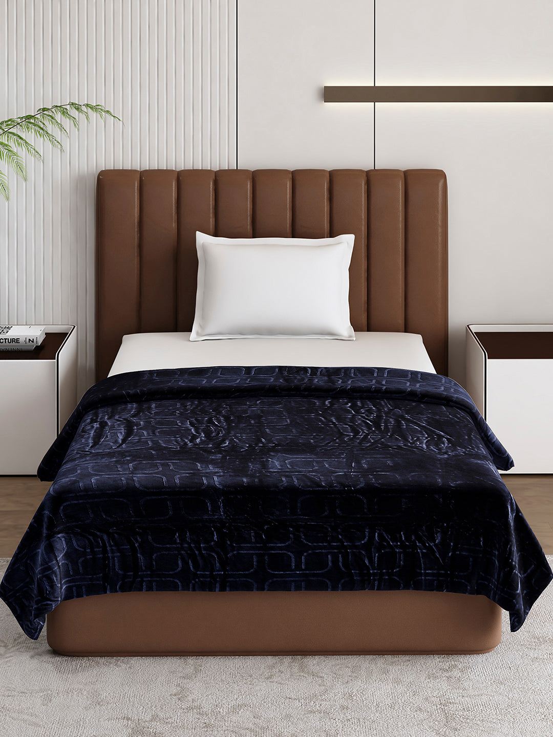 Printed Single Bed 210 GSM Blanket for AC Room - (Terra)