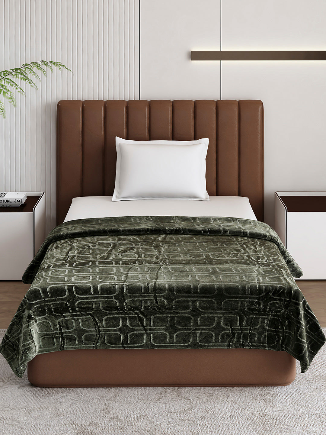 Printed Single Bed 210 GSM Blanket for AC Room - (Terra)