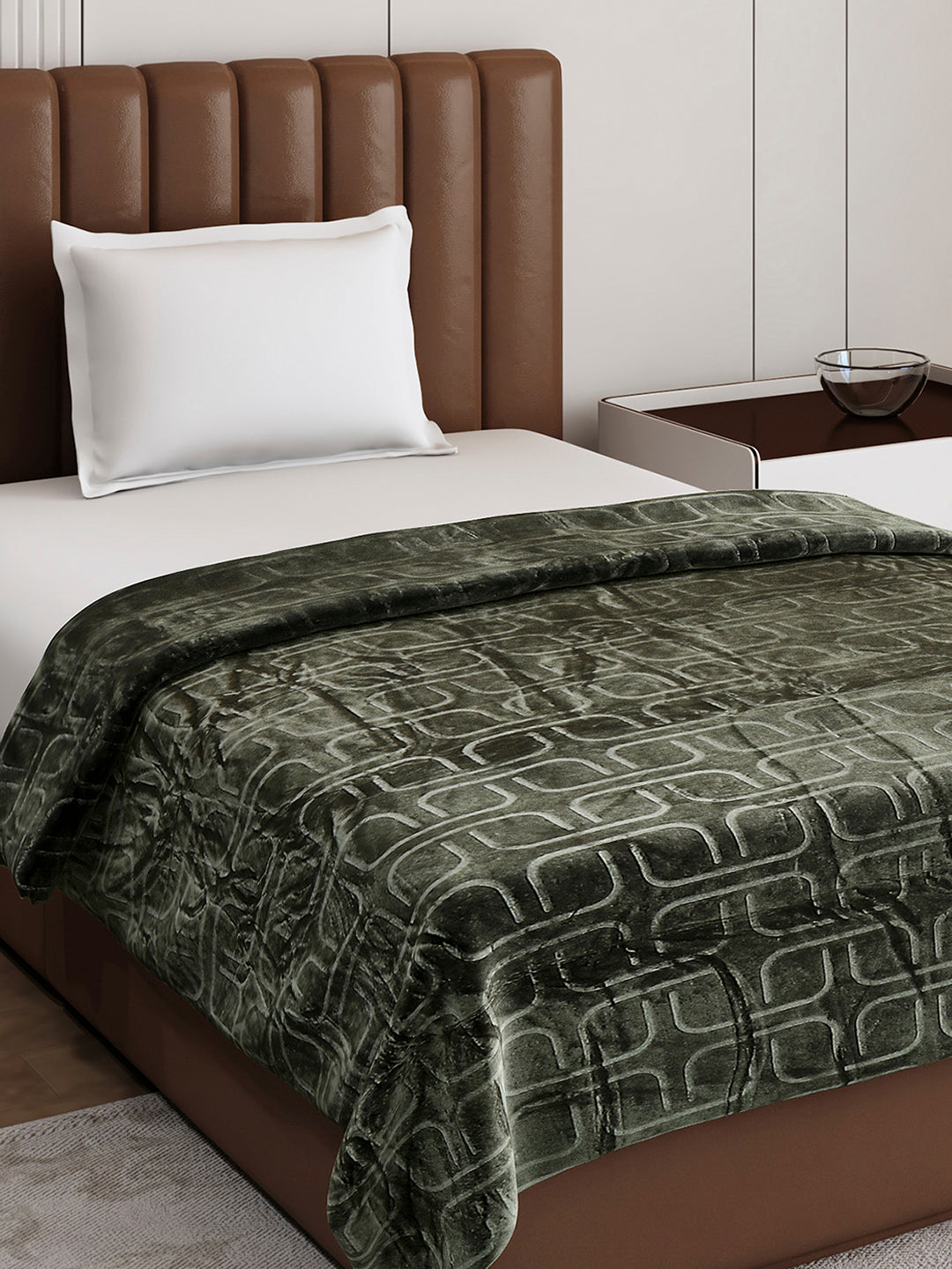 Printed Single Bed 210 GSM Blanket for AC Room - (Terra)
