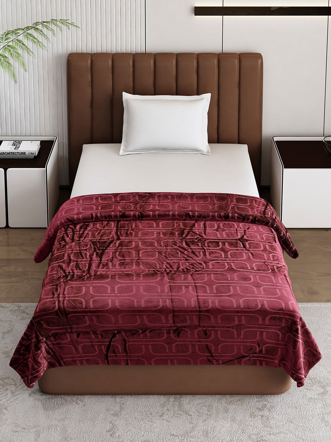 Printed Single Bed 210 GSM Blanket for AC Room - (Terra)