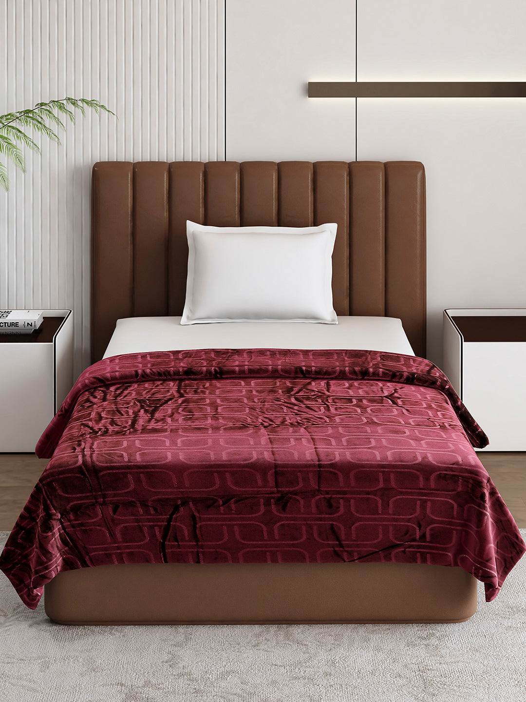 Printed Single Bed 210 GSM Blanket for AC Room - (Terra)