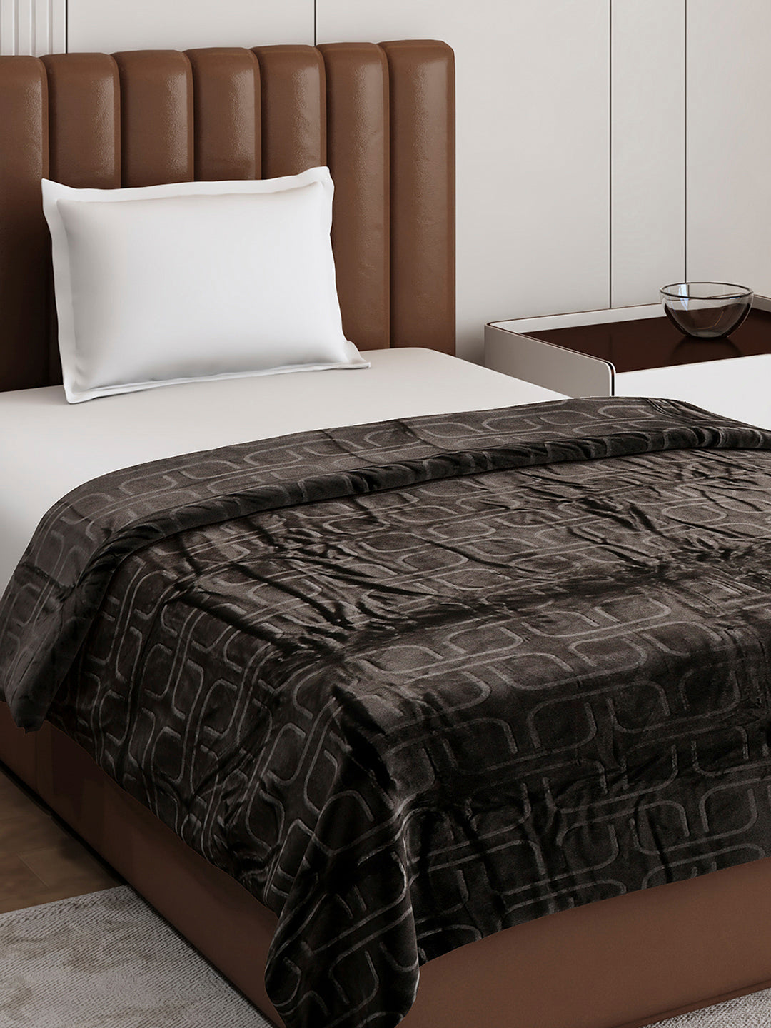 Printed Single Bed 210 GSM Blanket for AC Room - (Terra)