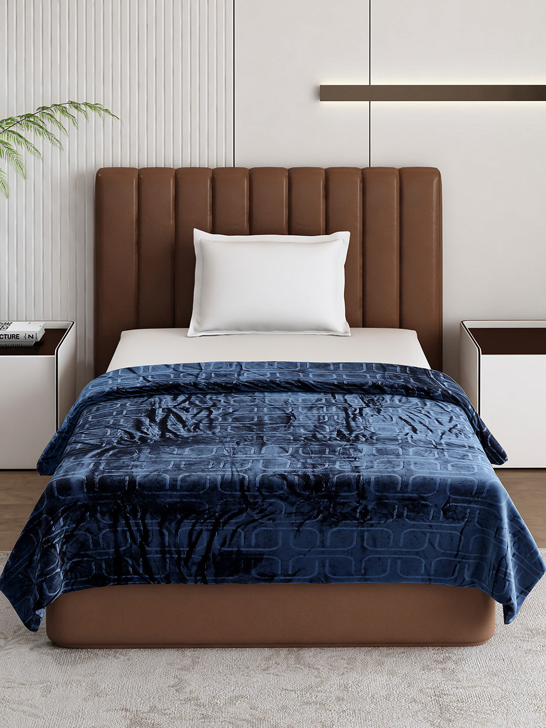 Printed Single Bed 210 GSM Blanket for AC Room - (Terra)