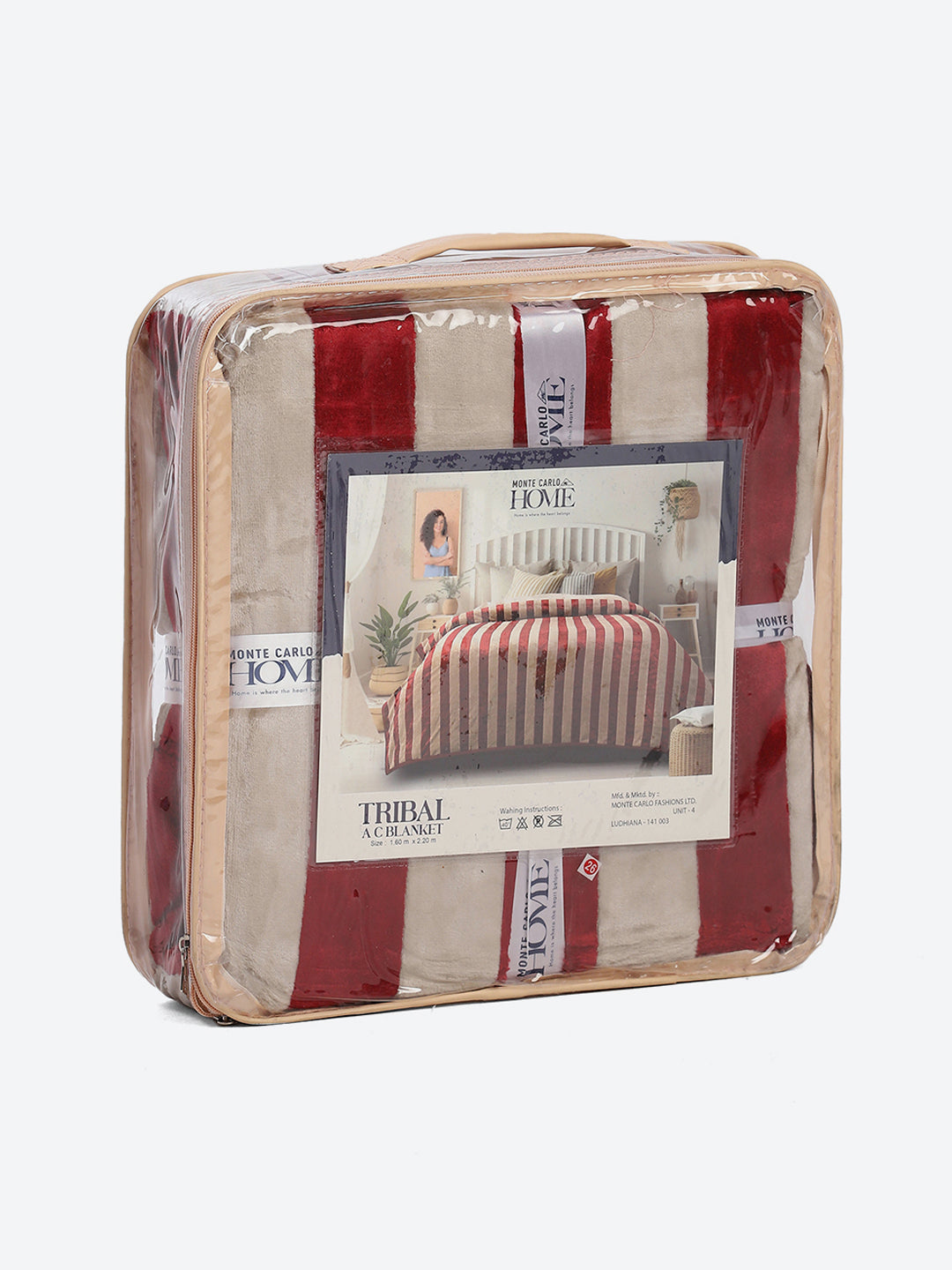 Striped Single Bed 300 GSM Blanket for AC Room - (Tribal)