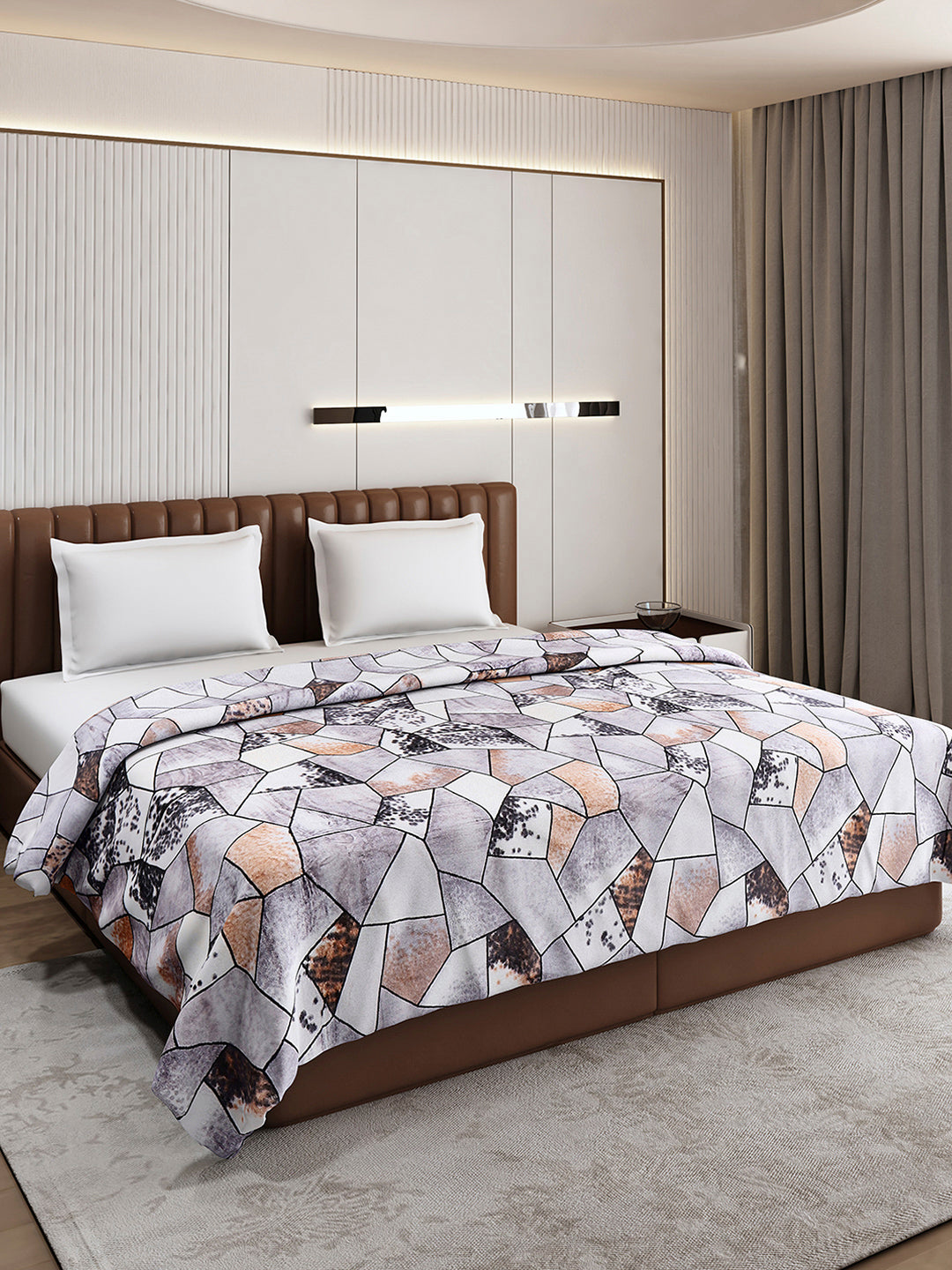 Buy Printed Double Bed 300 GSM Blanket for AC Room (Tulip