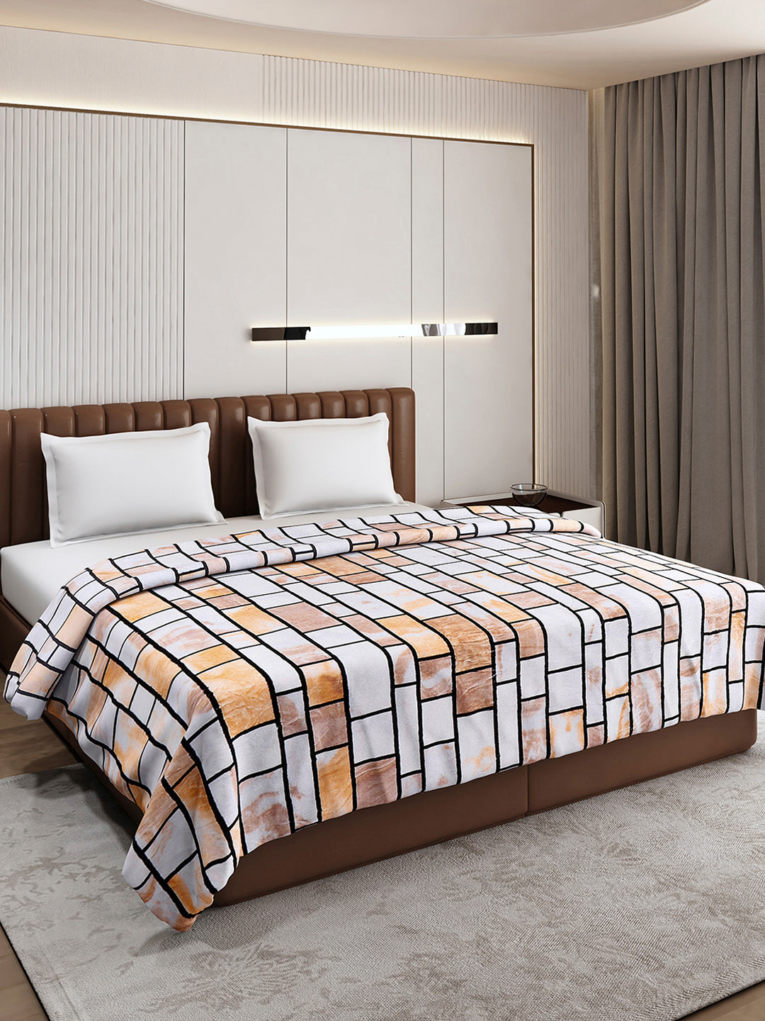 Printed Double Bed 300 GSM Blanket for AC Room - (Tulip)