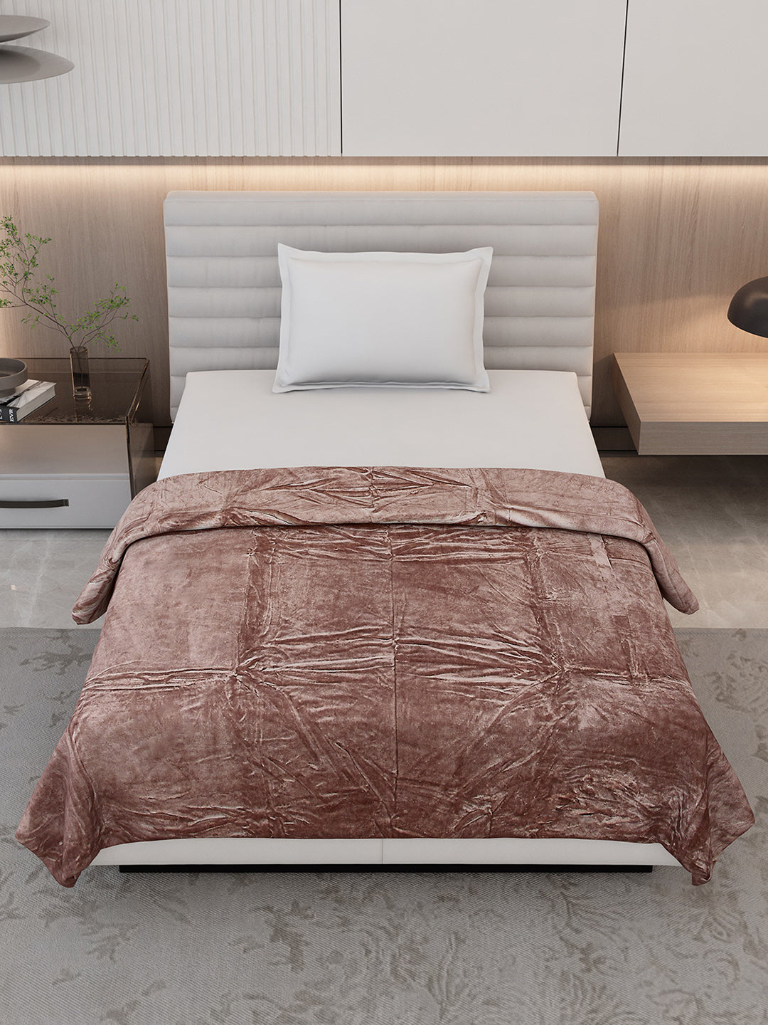 Solid Single Bed 300 GSM Blanket for AC Room - (Vivid)
