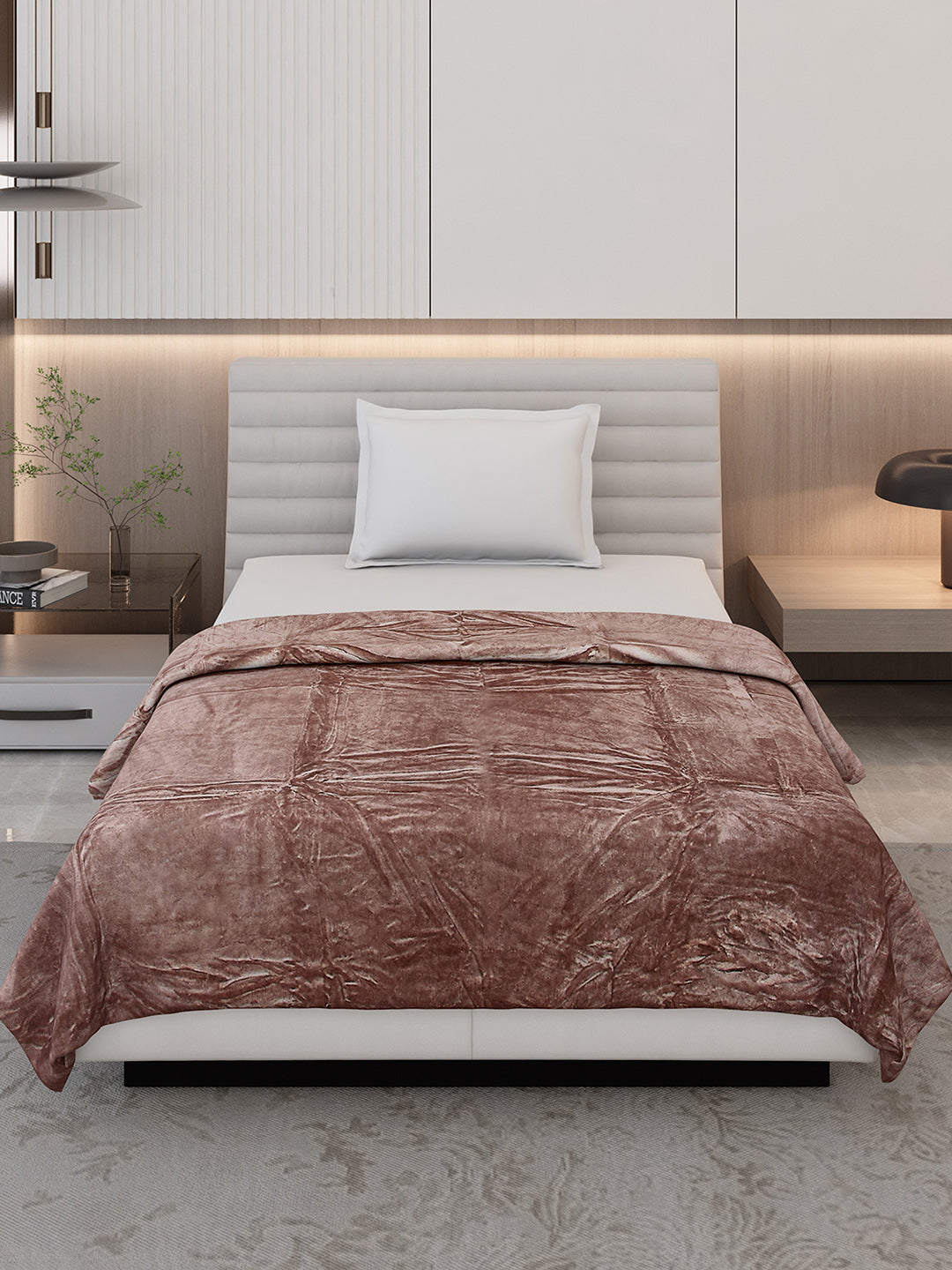 Solid Single Bed 300 GSM Blanket for AC Room - (Vivid)