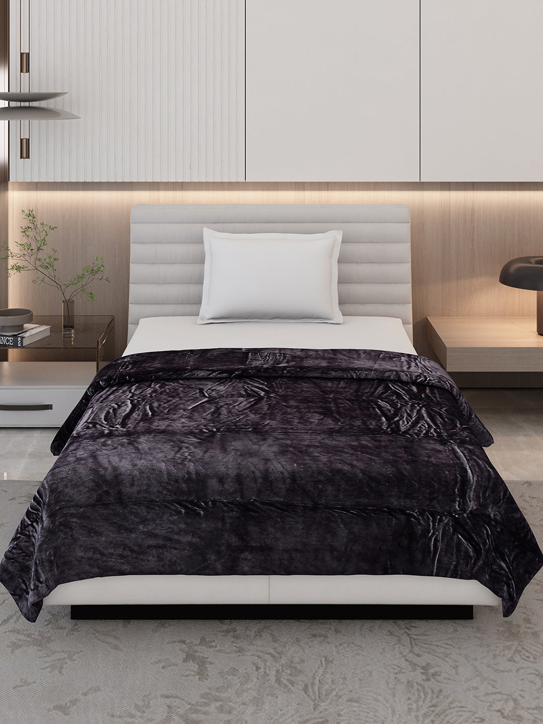 Solid Single Bed 300 GSM Blanket for AC Room - (Vivid)