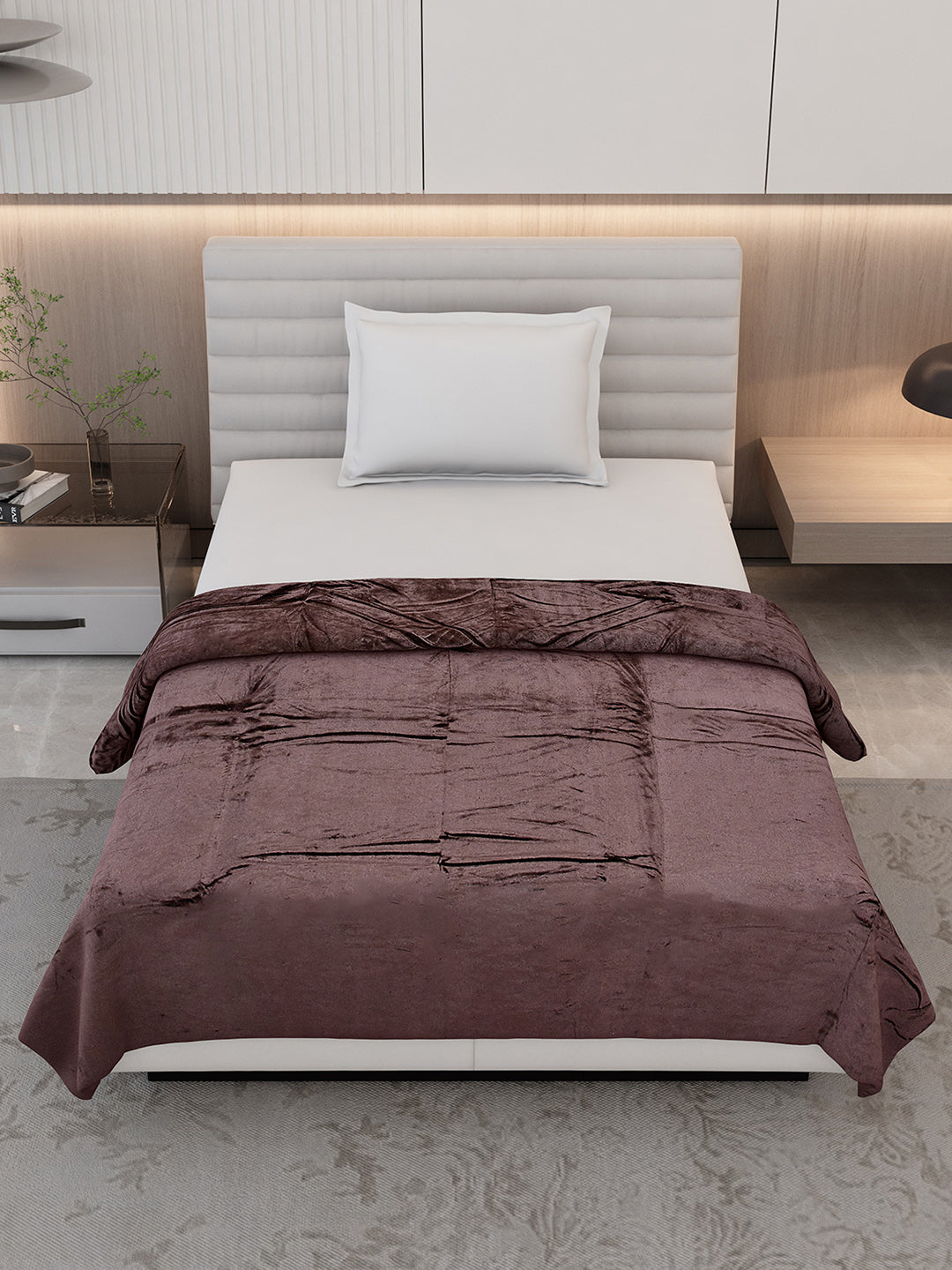 Solid Single Bed 300 GSM Blanket for AC Room - (Vivid)