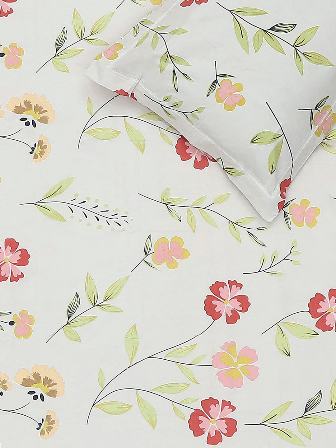 130 GSM Polyester Single Bedsheet with 1 Pillow Cover (Decoy)