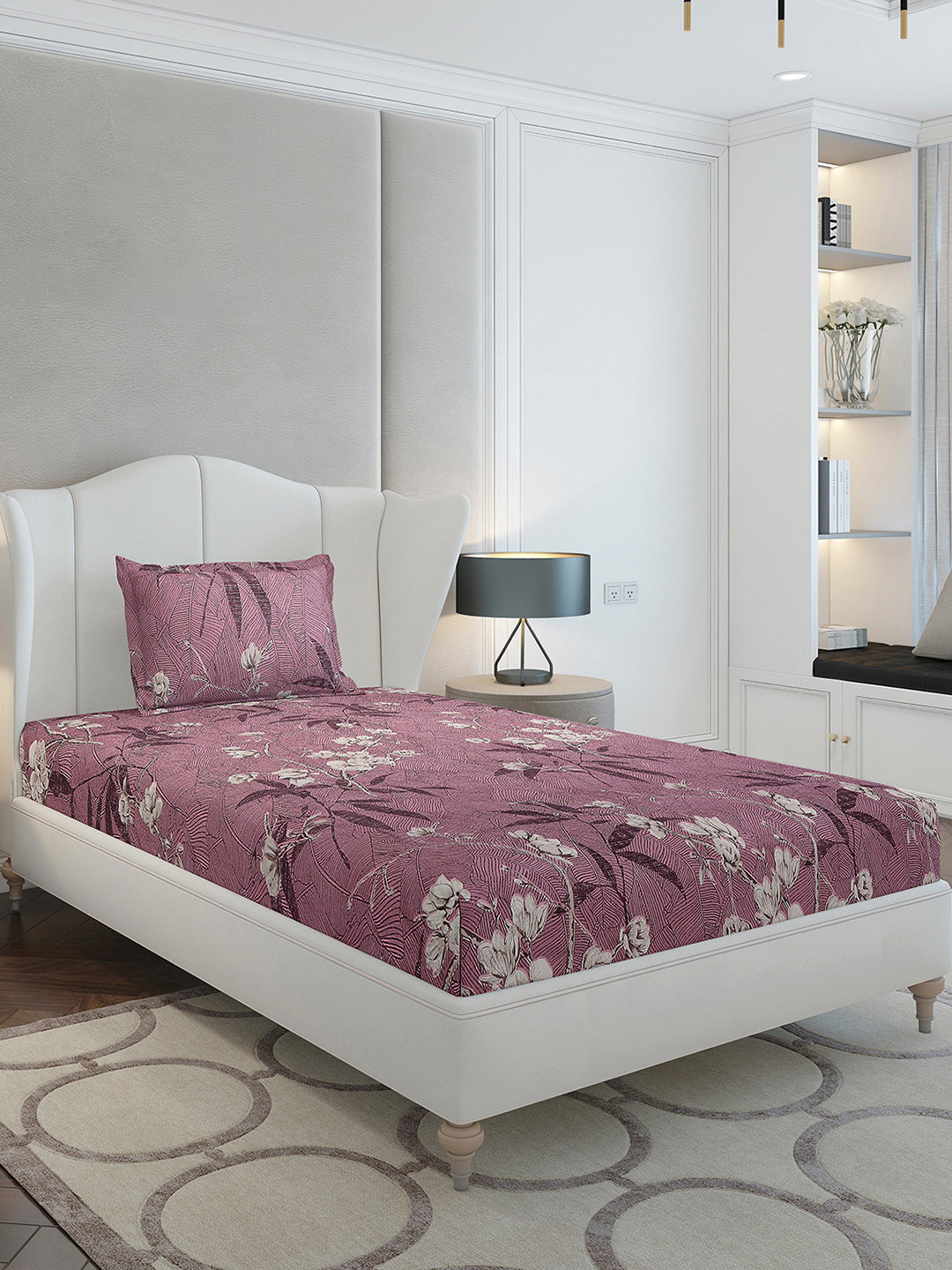 130 GSM Polyester Single Bedsheet with 1 Pillow Cover (Decoy)