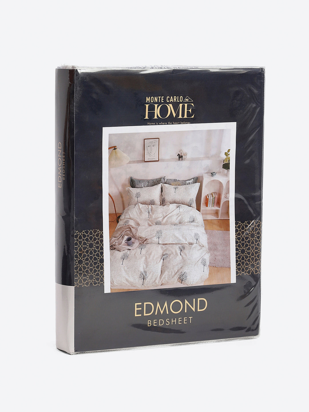 130 GSM Polyester King Size 1 Bedsheet with 2 Pillow Covers (Edmond)