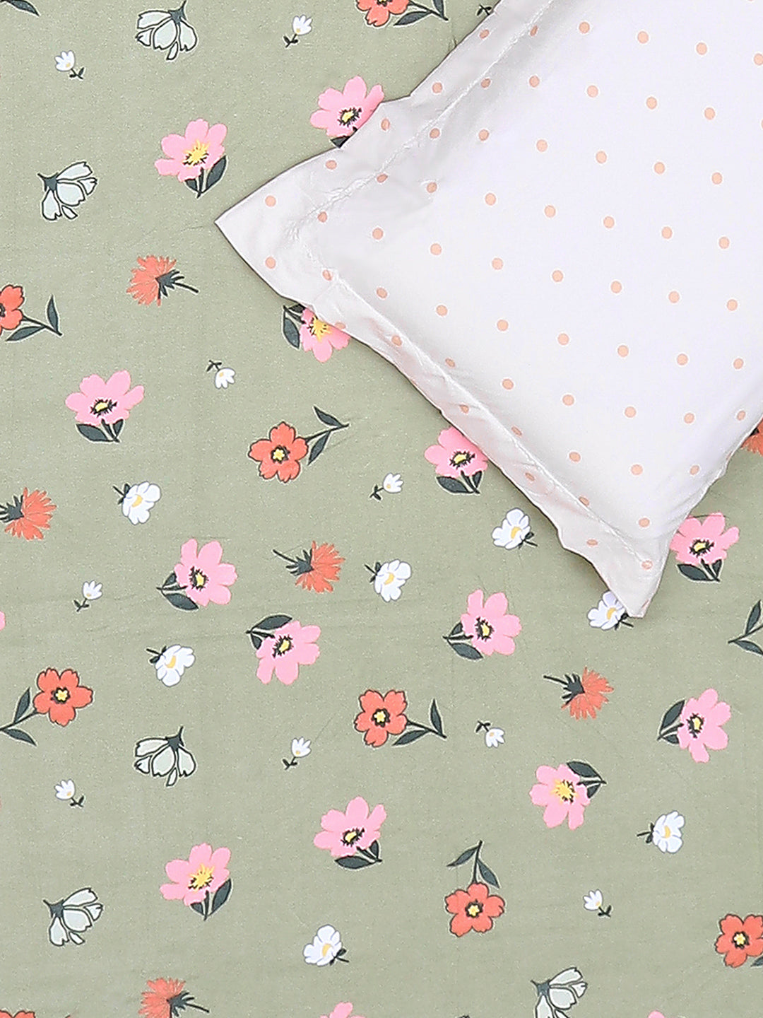 130 GSM Polyester King Size 1 Bedsheet with 2 Pillow Covers (Edmond)