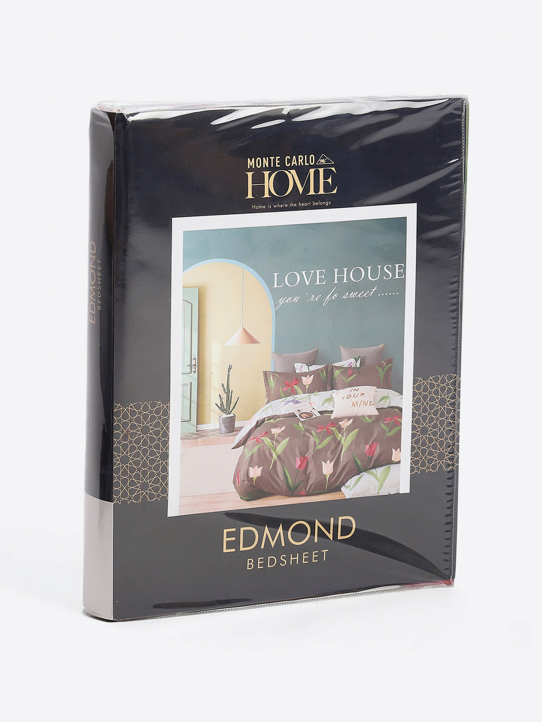 130 GSM Polyester King Size 1 Bedsheet with 2 Pillow Covers (Edmond)