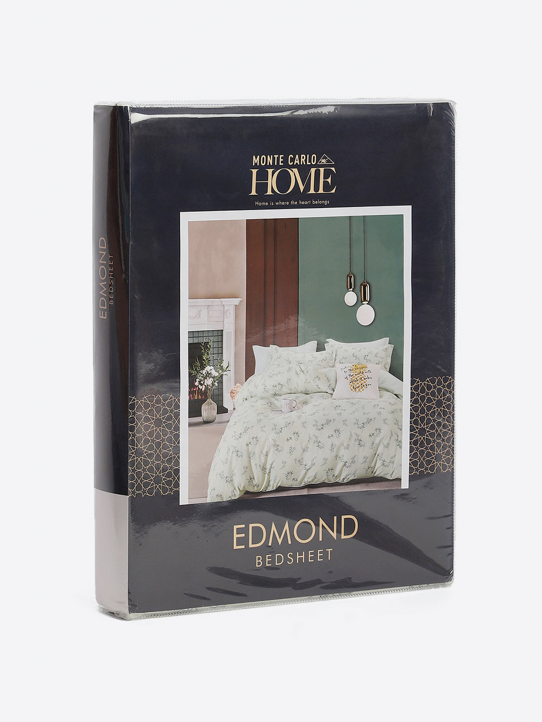 130 GSM Polyester King Size 1 Bedsheet with 2 Pillow Covers (Edmond)