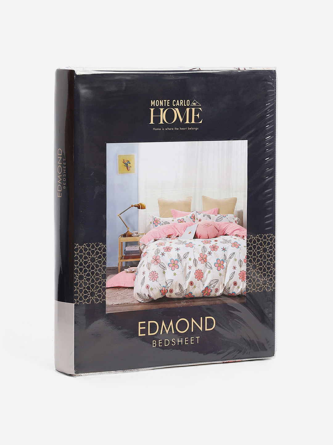 130 GSM Polyester King Size 1 Bedsheet with 2 Pillow Covers (Edmond)