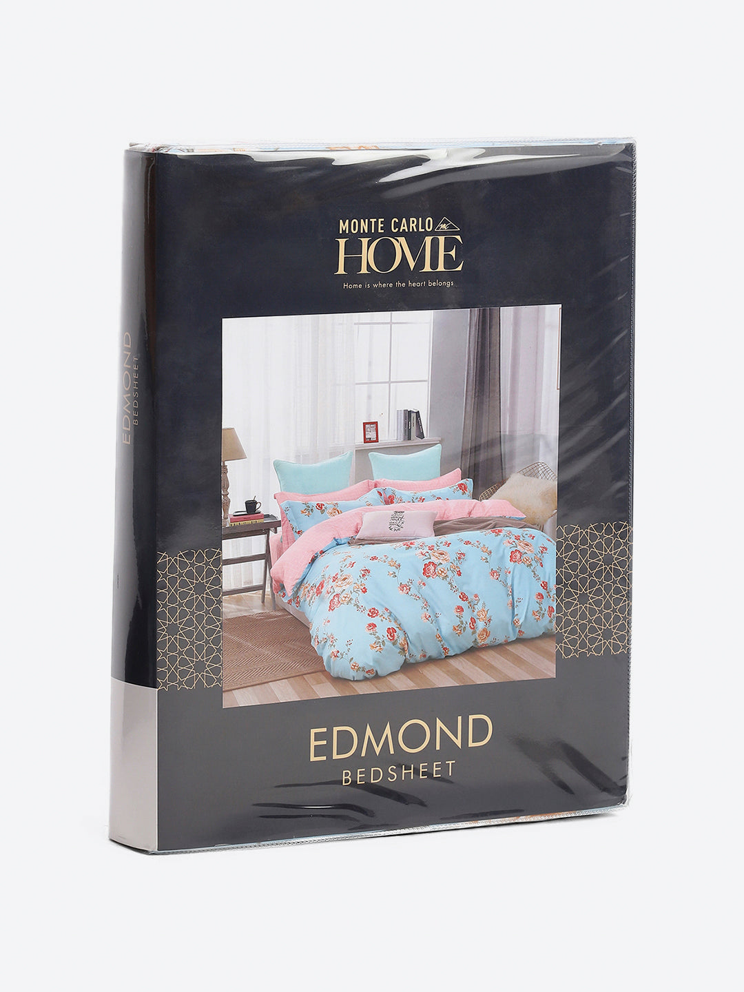 130 GSM Polyester King Size 1 Bedsheet with 2 Pillow Covers (Edmond)