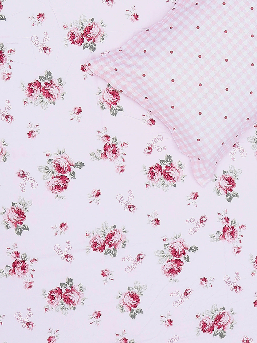 130 GSM Polyester King Size 1 Bedsheet with 2 Pillow Covers (Edmond)