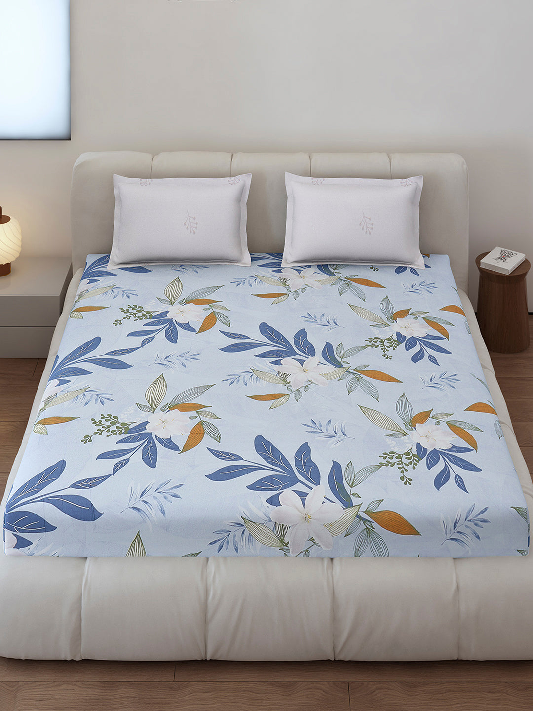 130 GSM Polyester King Size 1 Bedsheet with 2 Pillow Covers (Edmond)