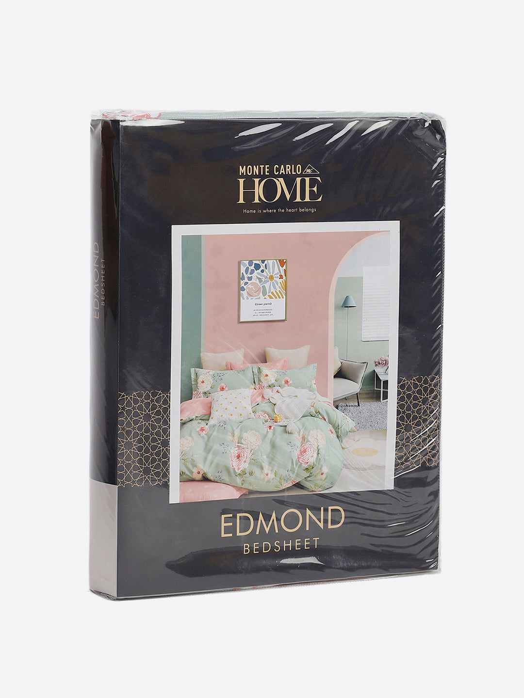 130 GSM Polyester King Size 1 Bedsheet with 2 Pillow Covers (Edmond)