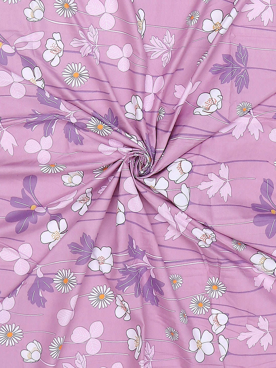 130 GSM Polyester King Size 1 Bedsheet with 2 Pillow Covers (Edmond)