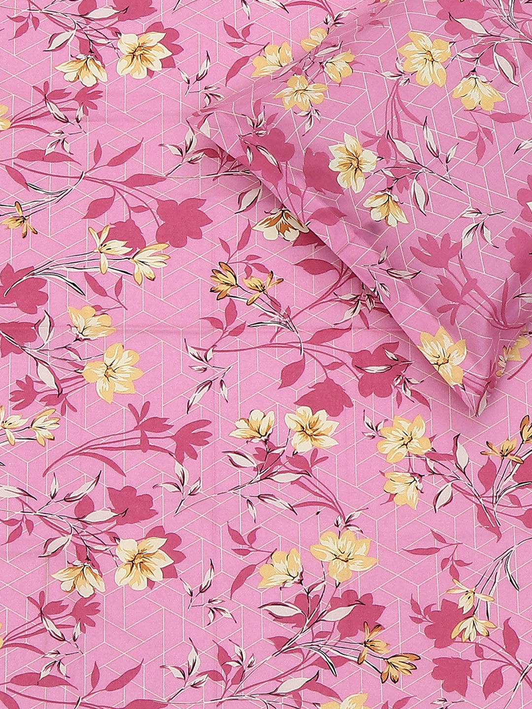 104 TC Cotton Single Bedsheet with 1 Pillow Cover (Elegance)