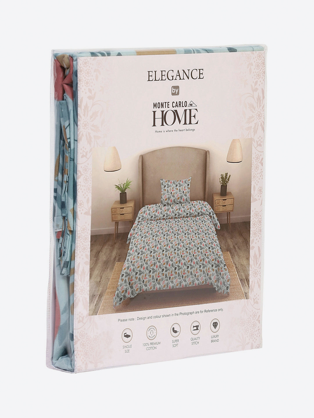 104 TC Cotton Single Bedsheet with 1 Pillow Cover (Elegance)