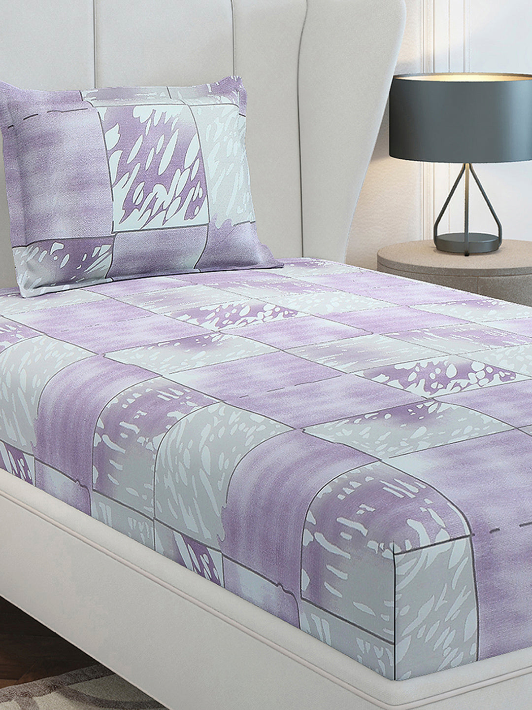 104 TC Cotton Single Bedsheet with 1 Pillow Cover (Elegance)