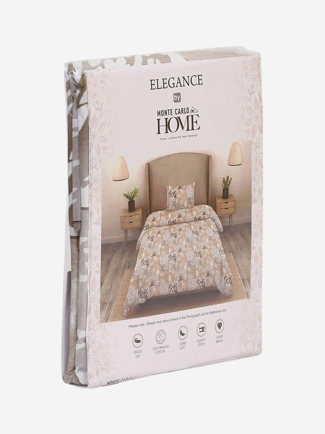 104 TC Cotton Single Bedsheet with 1 Pillow Cover (Elegance)