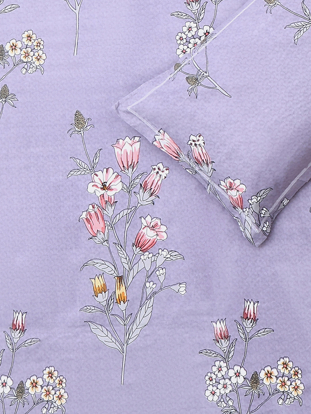 130 GSM Polyester Double Bed 1 Bedsheet with 2 Pillow Covers (Fashnik)