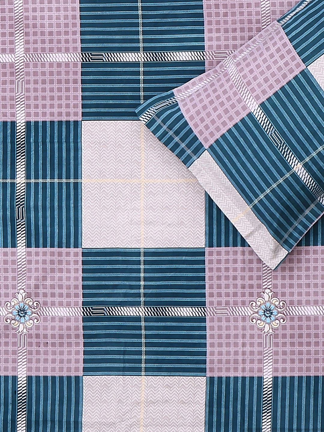 130 GSM Polyester Double Bed 1 Bedsheet with 2 Pillow Covers (Fashnik)