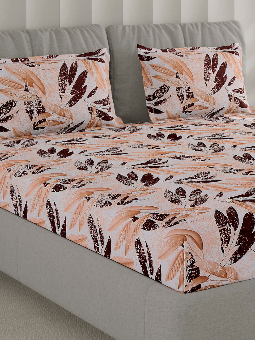 130 GSM Polyester Double Bed 1 Bedsheet with 2 Pillow Covers (Fashnik)