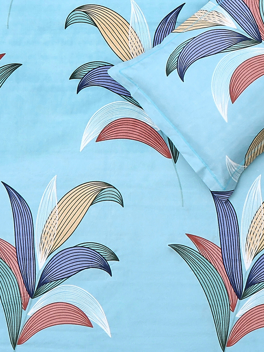 130 GSM Polyester Double Bed 1 Bedsheet with 2 Pillow Covers (Fashnik)