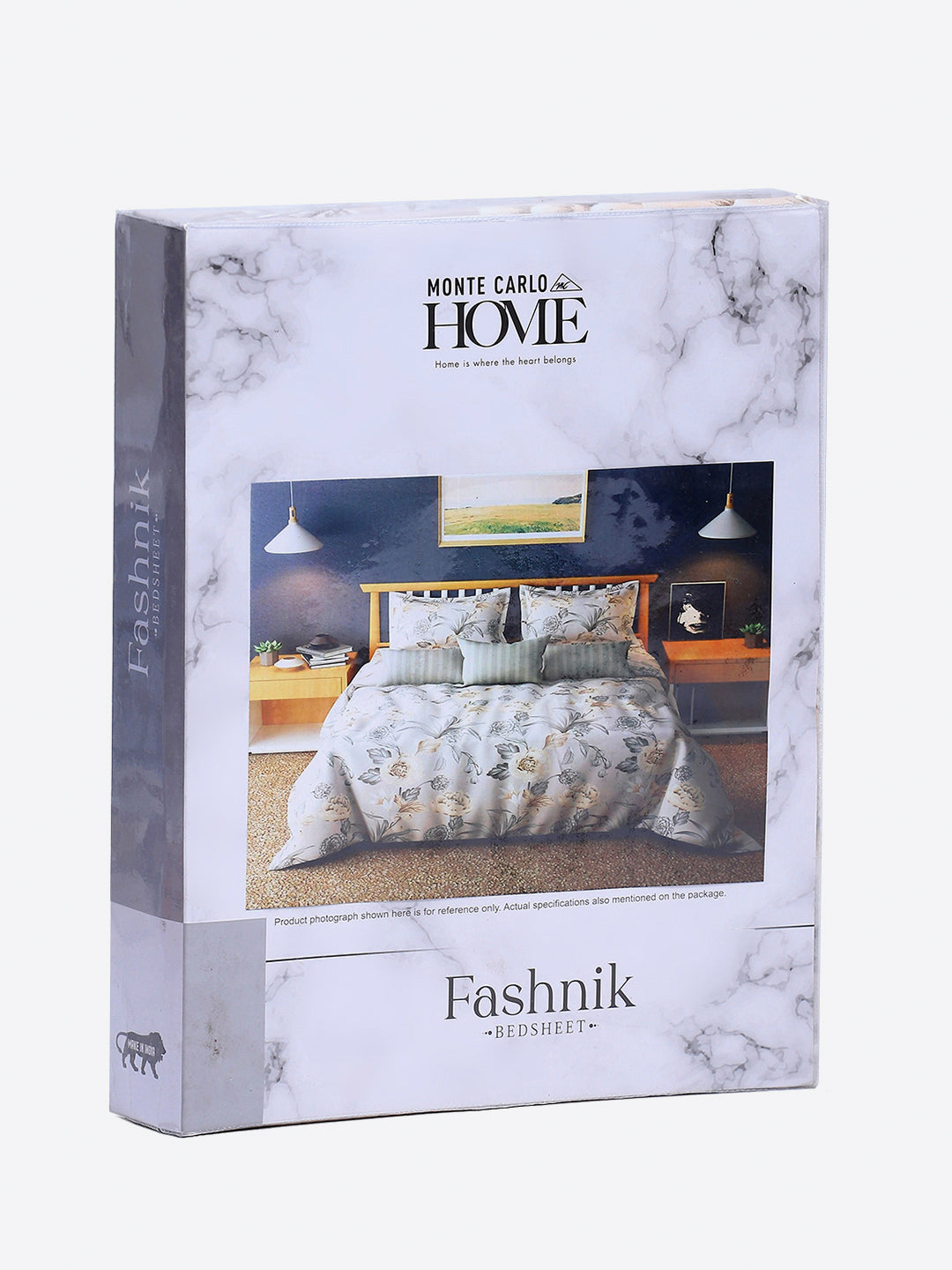 130 GSM Polyester Double Bed 1 Bedsheet with 2 Pillow Covers (Fashnik)