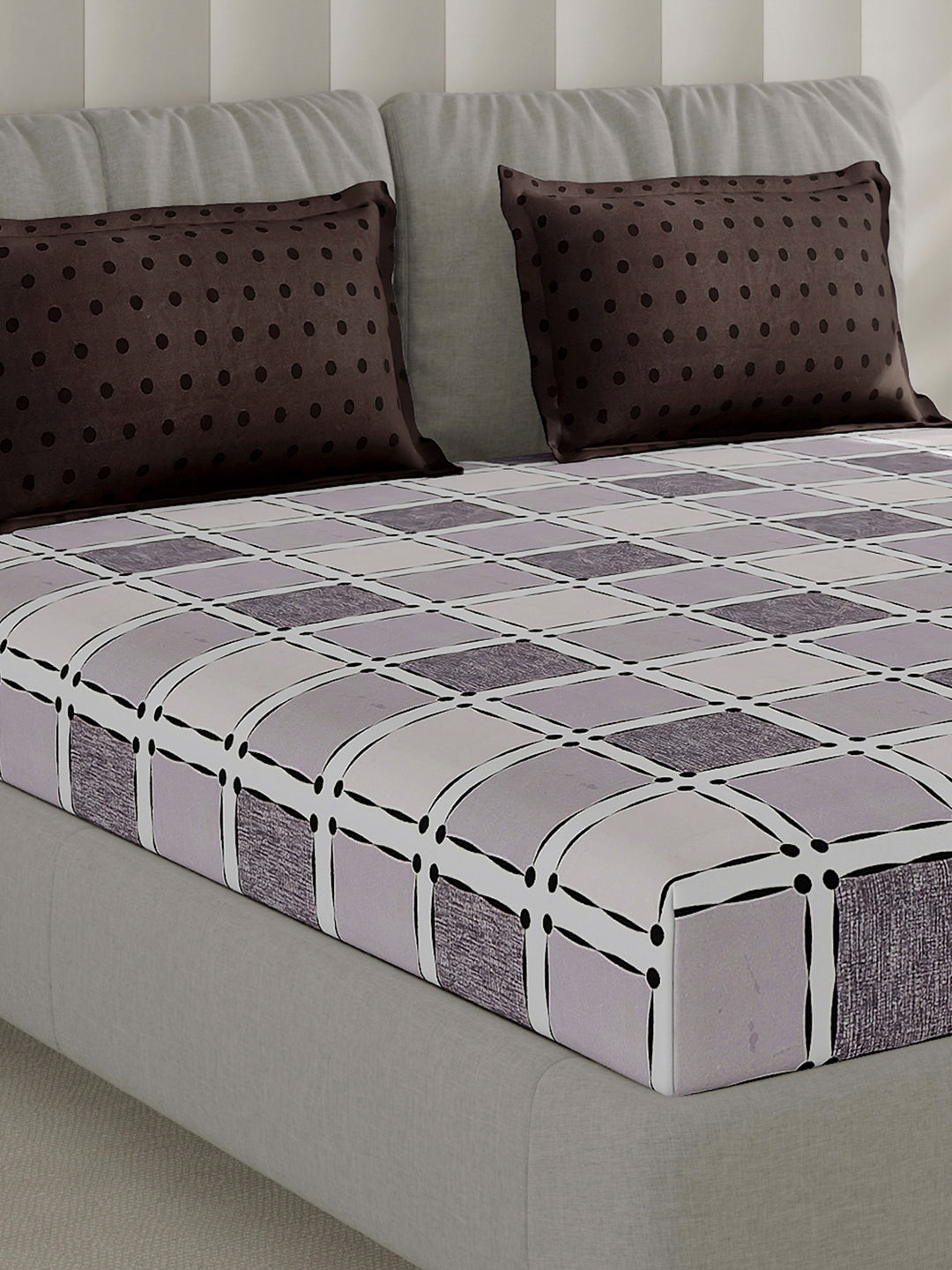 130 GSM Polyester Double Bed 1 Bedsheet with 2 Pillow Covers (Immortal)