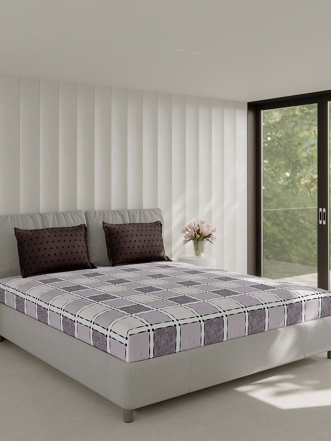 130 GSM Polyester Double Bed 1 Bedsheet with 2 Pillow Covers (Immortal)