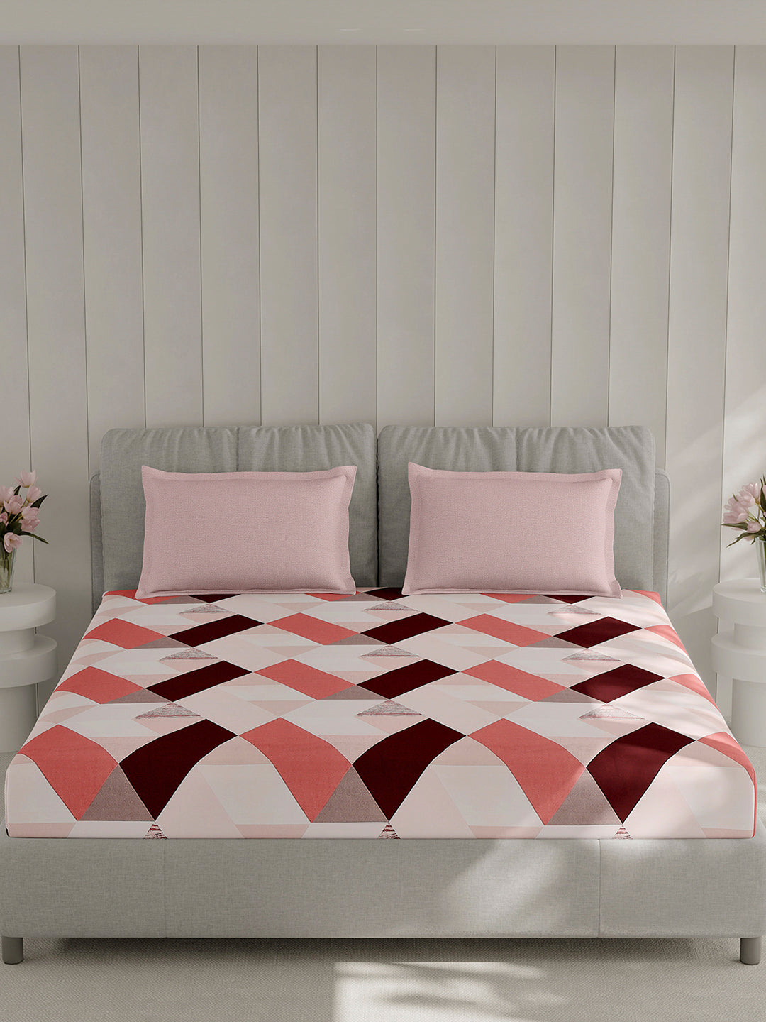 130 GSM Polyester Double Bed 1 Bedsheet with 2 Pillow Covers (Immortal)