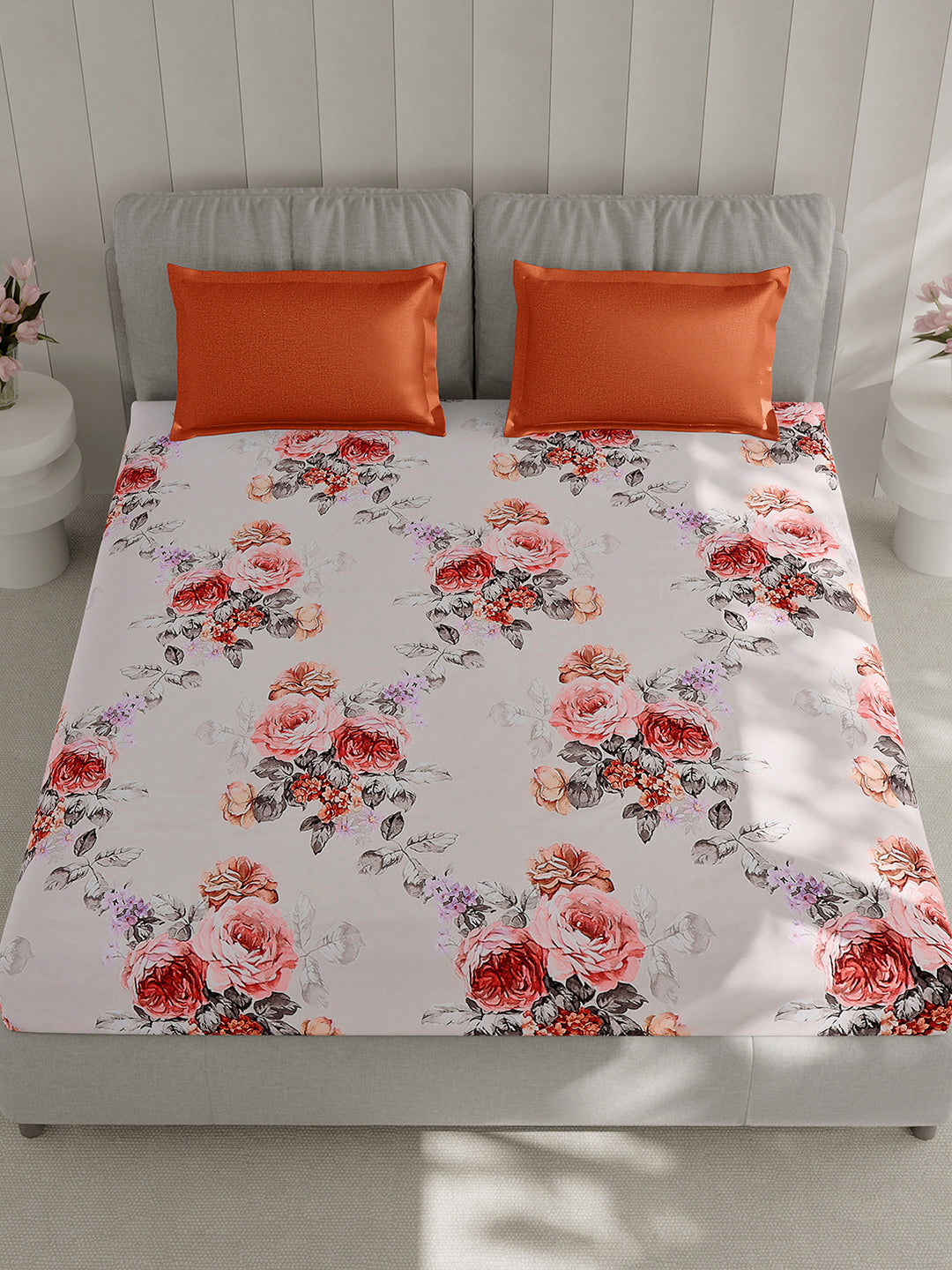 130 GSM Polyester Double Bed 1 Bedsheet with 2 Pillow Covers (Immortal)