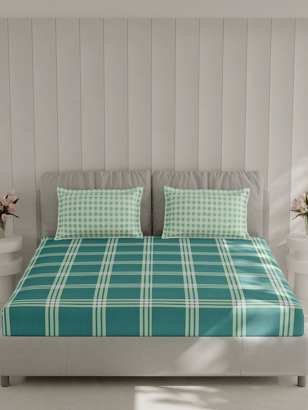 210 TC Cotton Double Bed 1 Bedsheet with 2 Pillow Covers (Ramona)