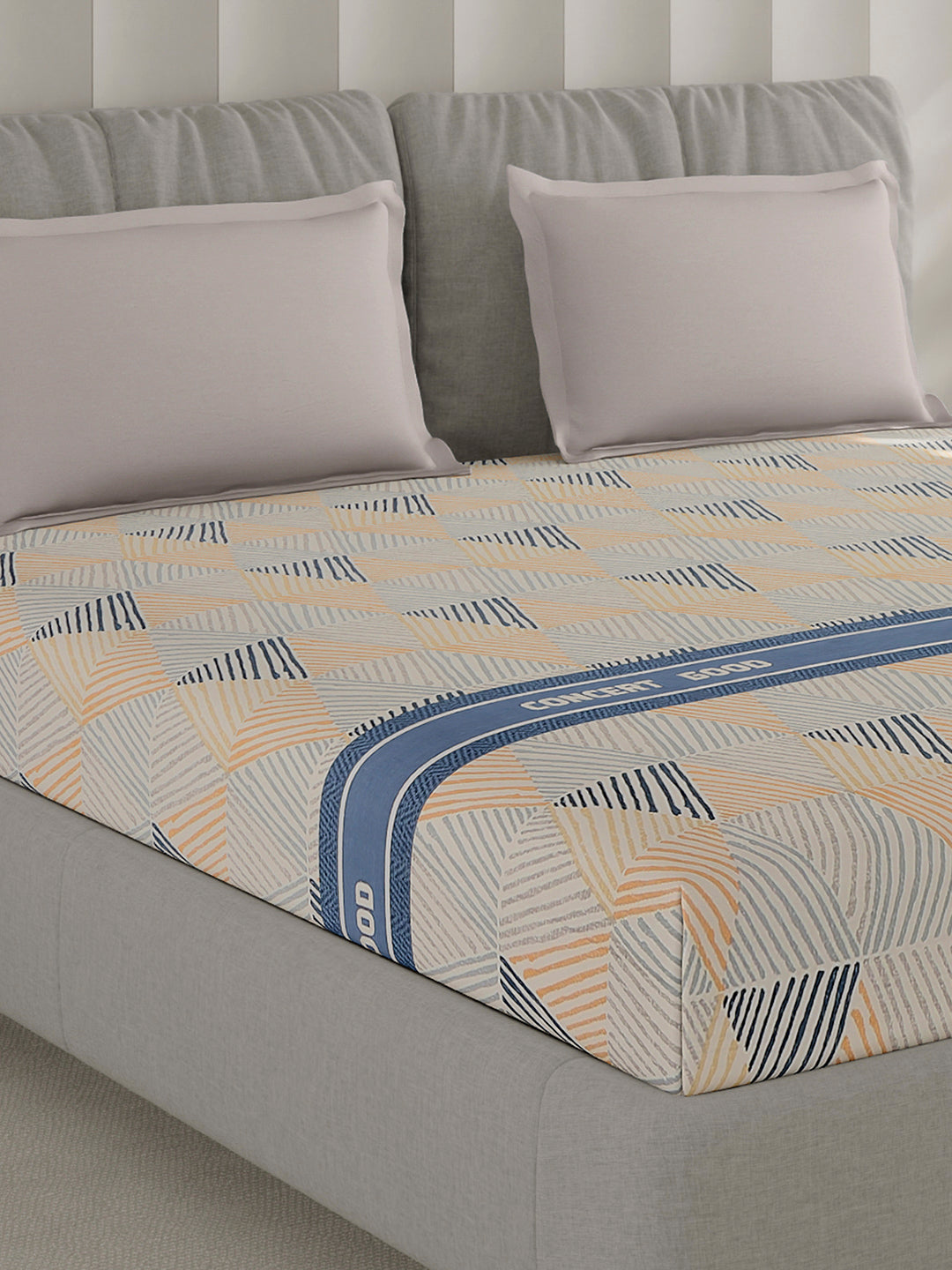 210 TC Cotton Double Bed 1 Bedsheet with 2 Pillow Covers (Ramona)