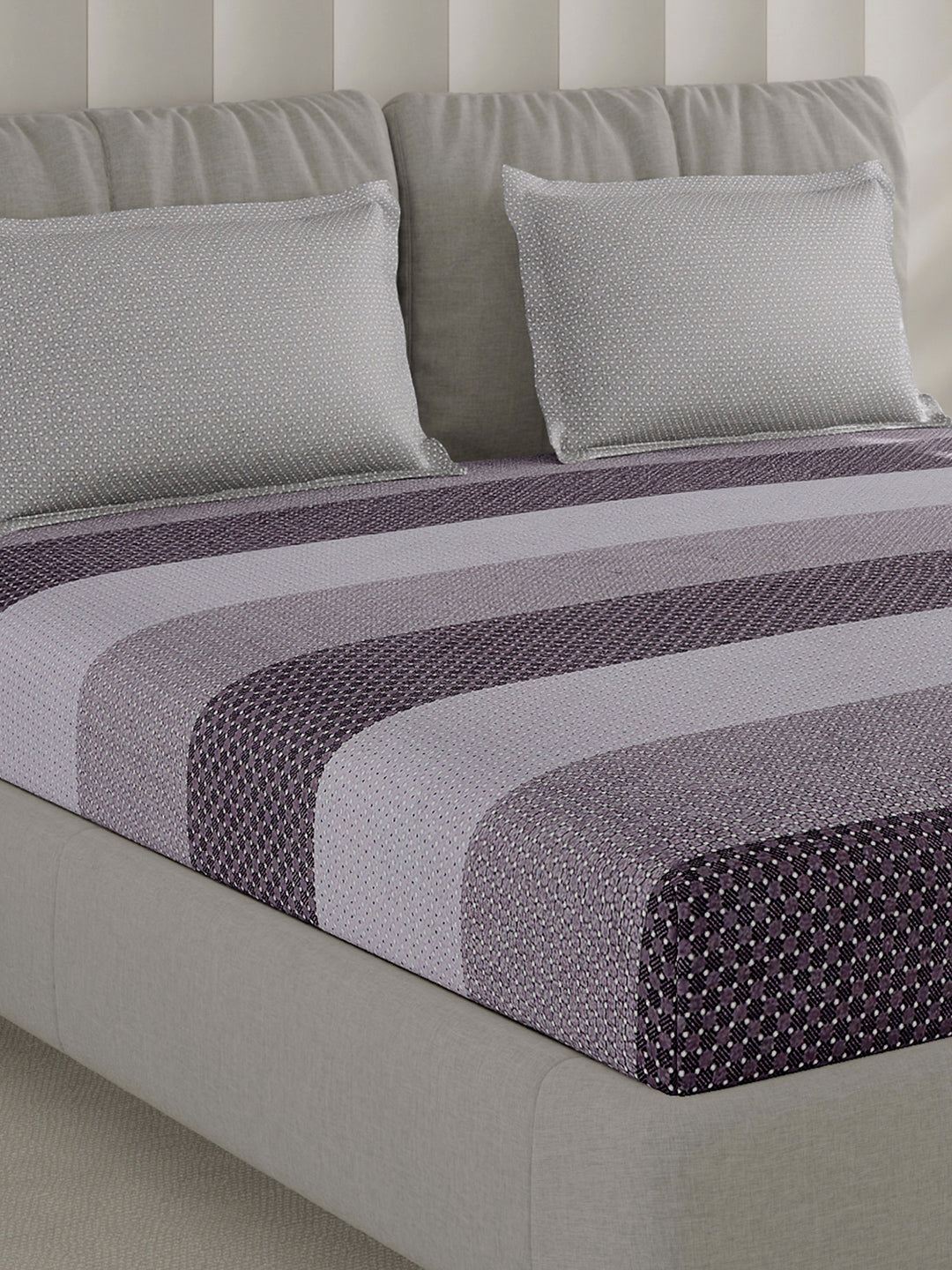 210 TC Cotton Double Bed 1 Bedsheet with 2 Pillow Covers (Ramona)