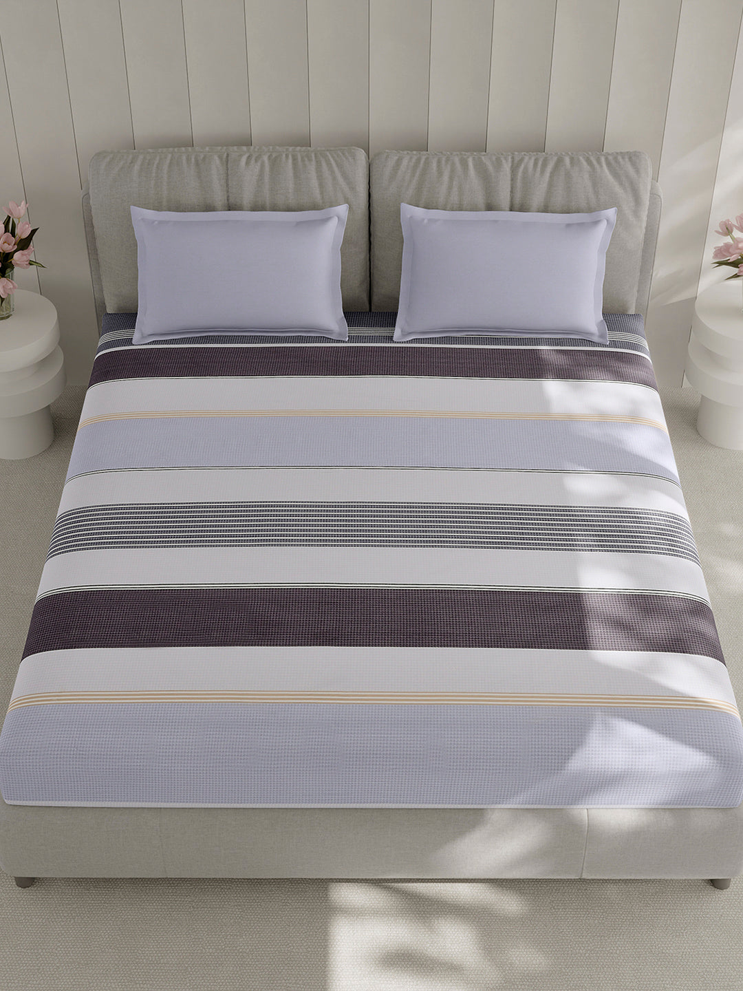 210 TC Cotton Double Bed 1 Bedsheet with 2 Pillow Covers (Ramona)
