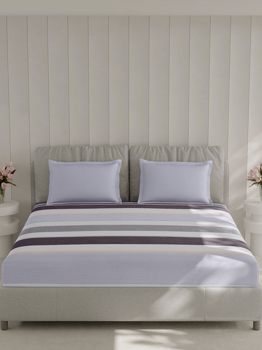 210 TC Cotton Double Bed 1 Bedsheet with 2 Pillow Covers (Ramona)