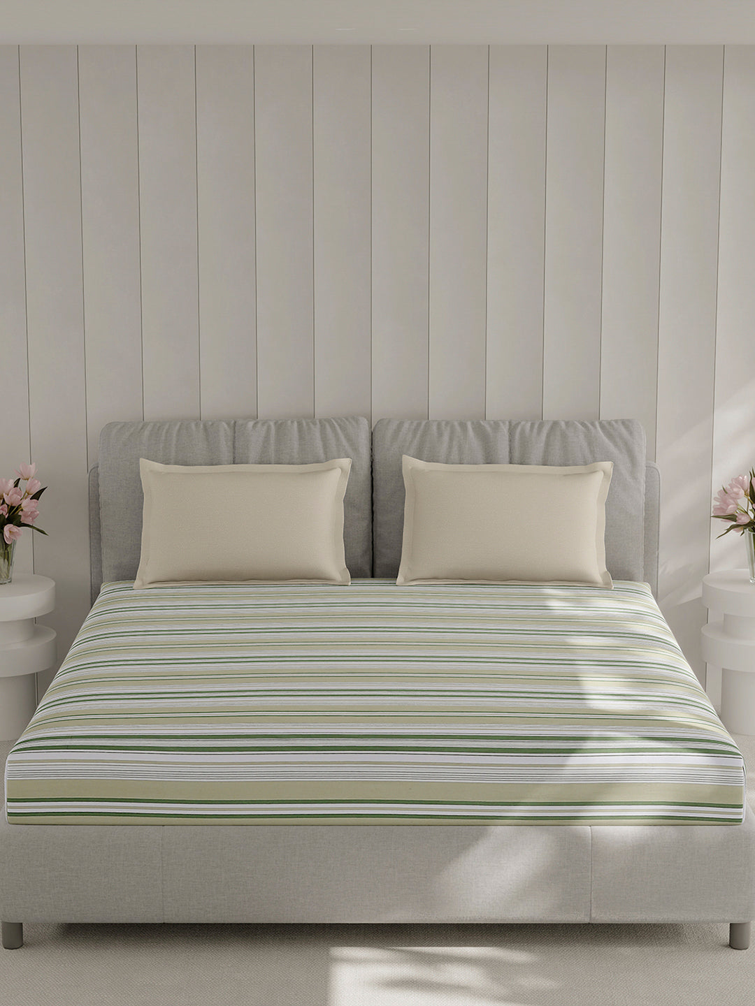 210 TC Cotton Double Bed 1 Bedsheet with 2 Pillow Covers (Ramona)