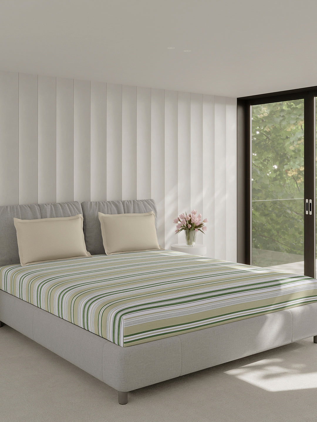 210 TC Cotton Double Bed 1 Bedsheet with 2 Pillow Covers (Ramona)