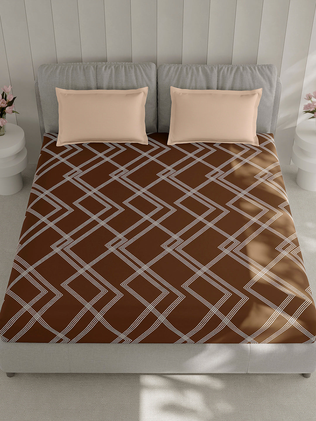 210 TC Cotton Double Bed 1 Bedsheet with 2 Pillow Covers (Ramona)