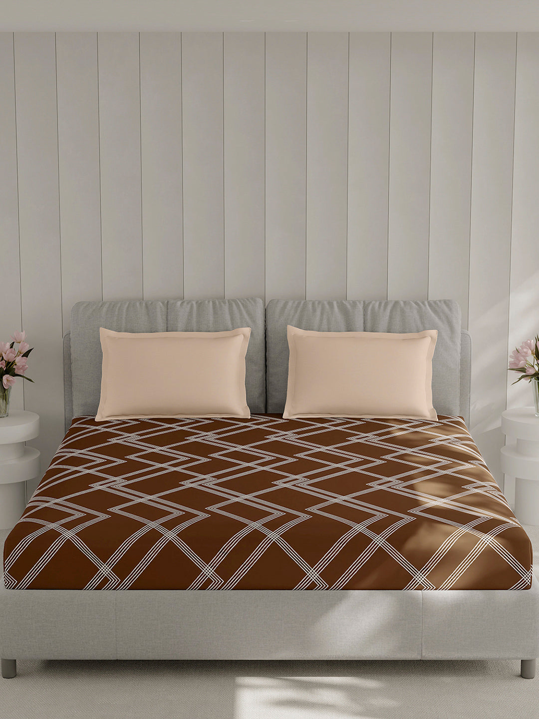 210 TC Cotton Double Bed 1 Bedsheet with 2 Pillow Covers (Ramona)